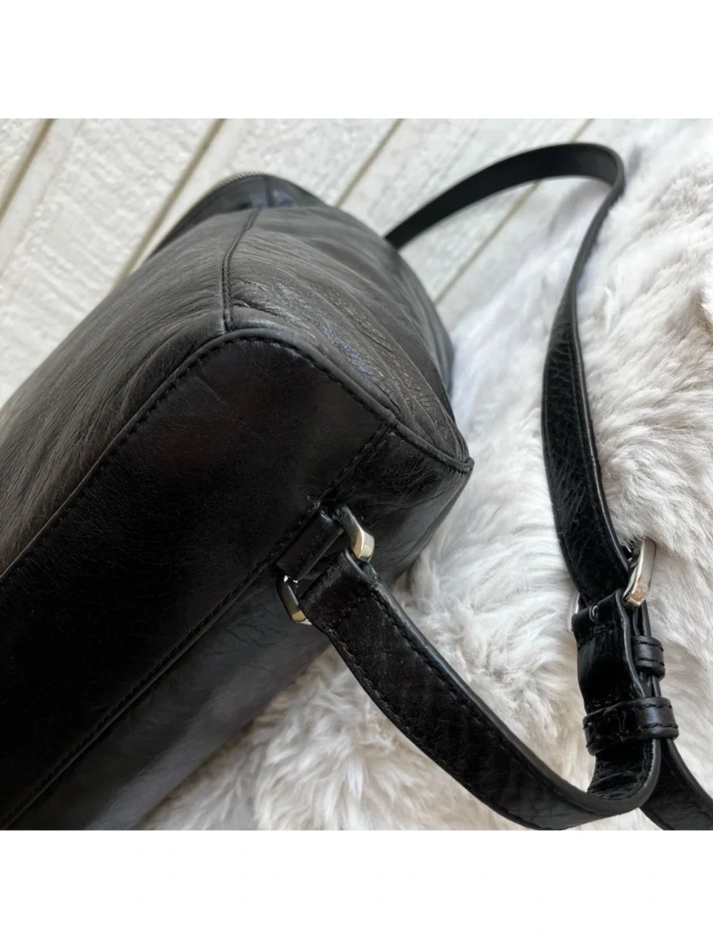 MICHAEL KORS Lisbeth Sable Tribeca Quinn Backpack Shoulder Bag Black Leather